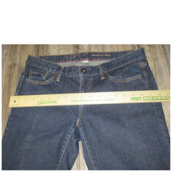 Loft Modern Slim Dark Wash Denim Jeans Size 4 Msre 32x30.75 - Picture 7 of 12